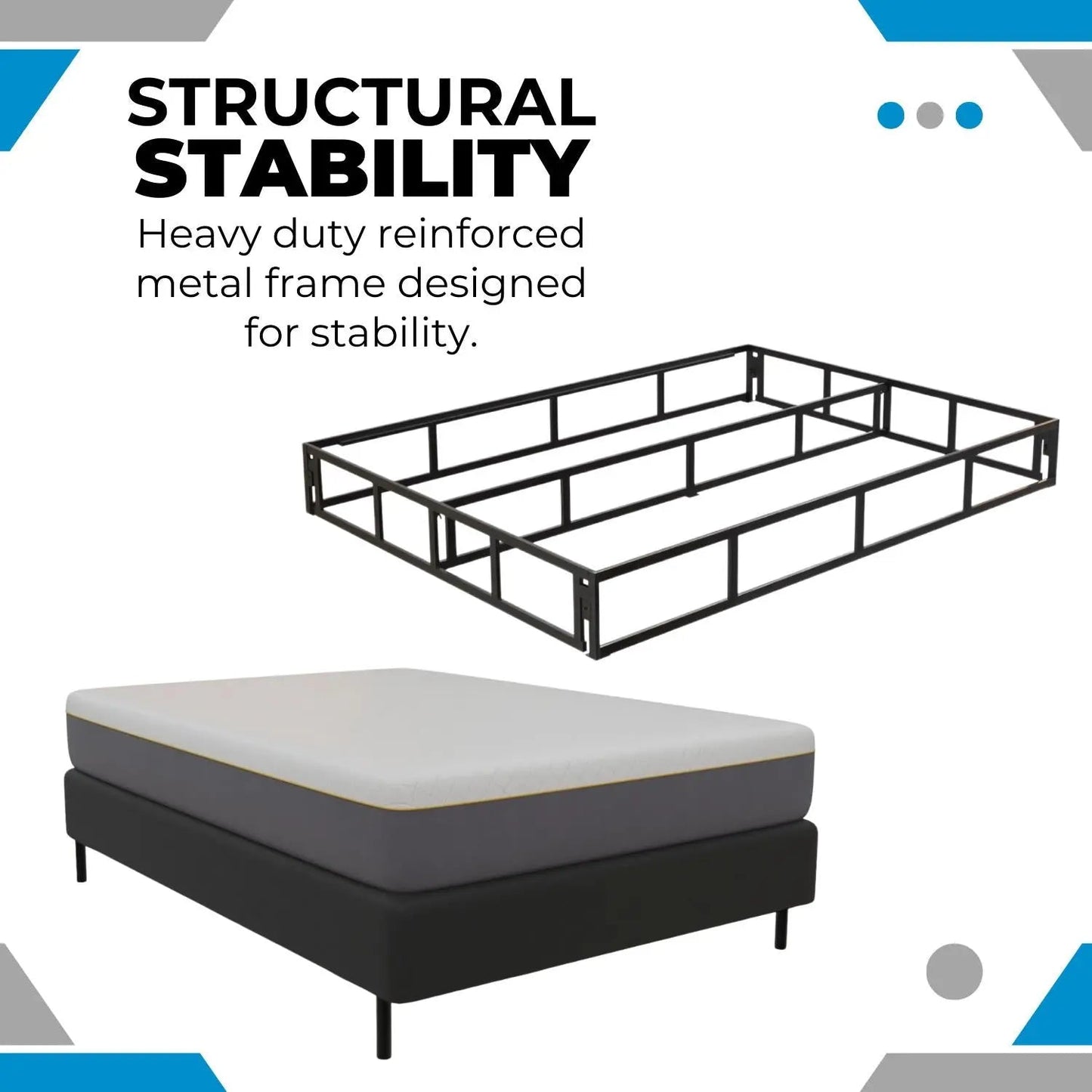 Multi-Use Foundation- Steel Bed Frame / Foundation with Cover