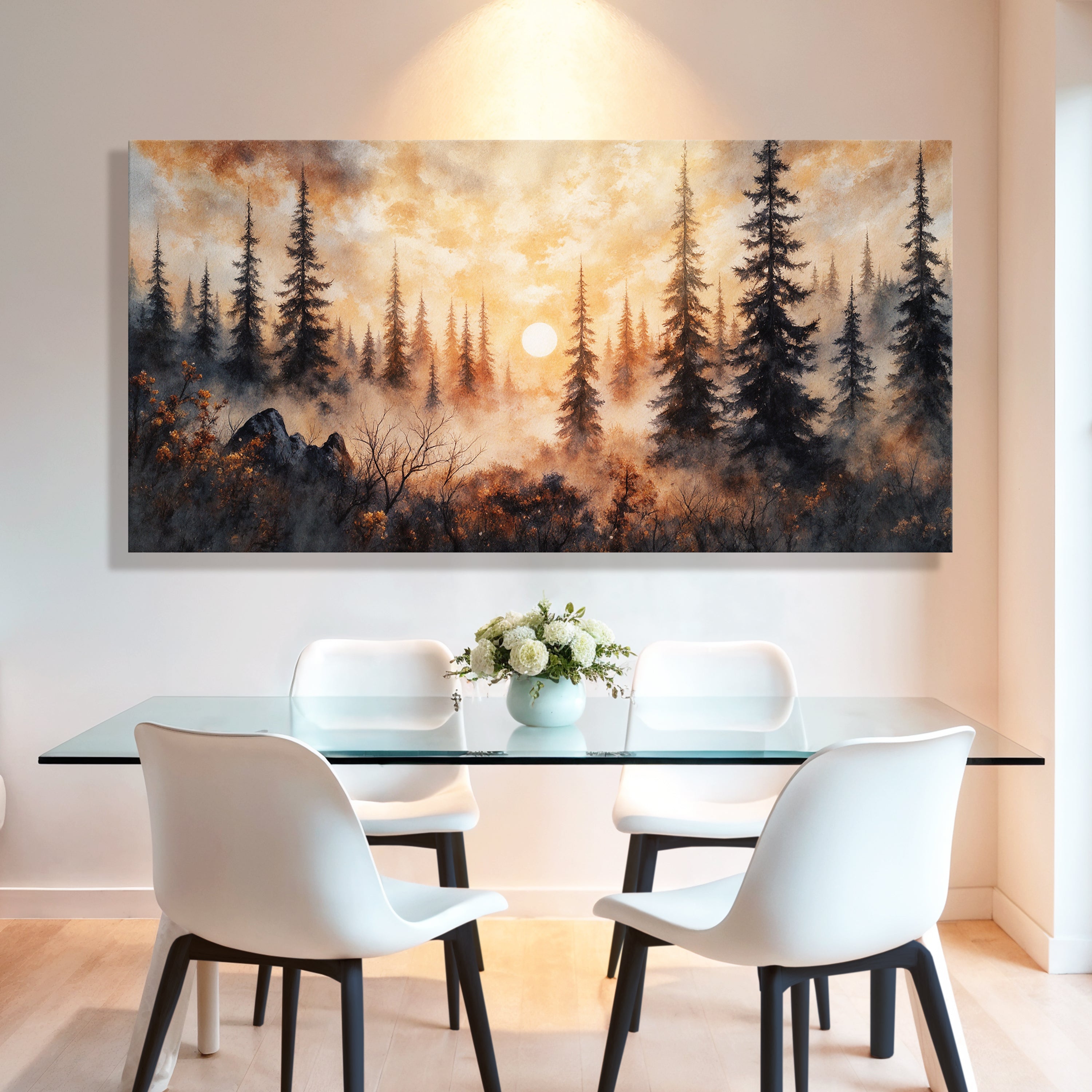 Rustic Forest Sunset Wall Art