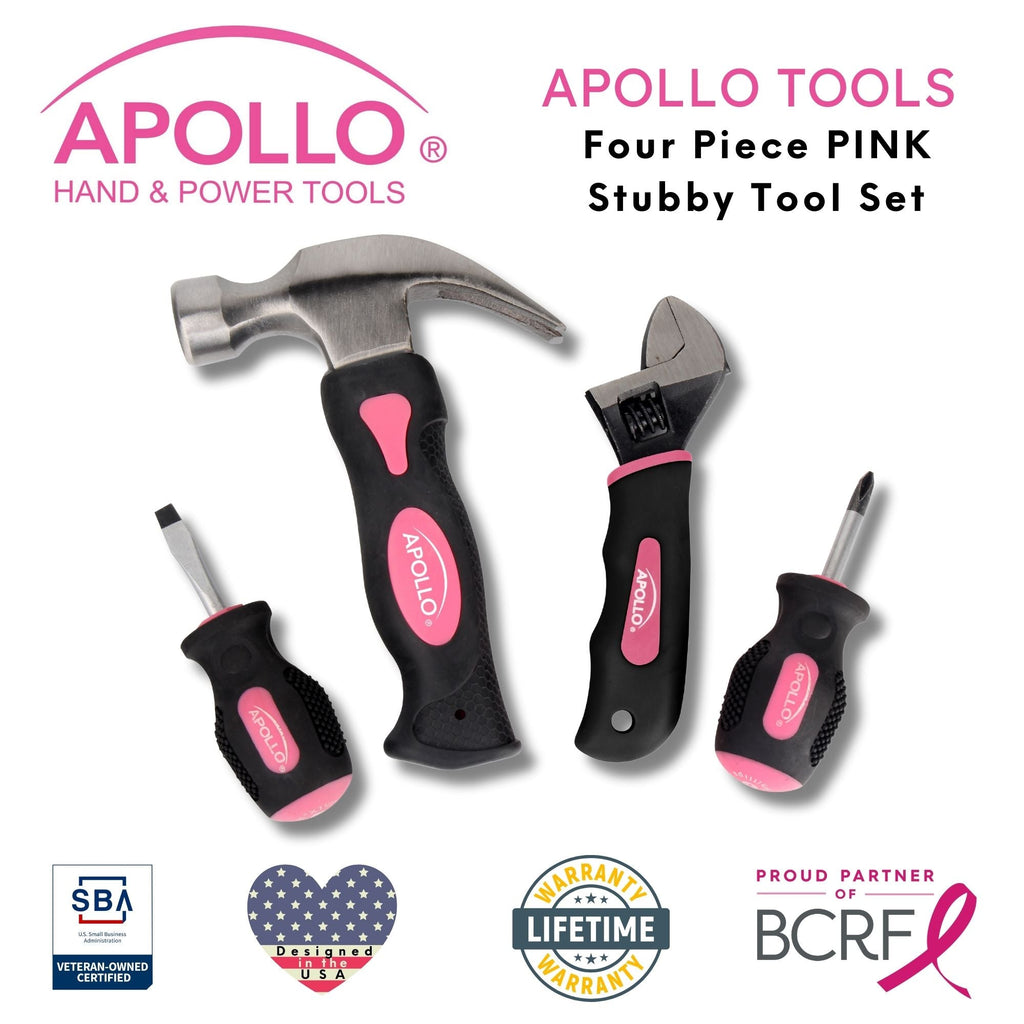 Four Piece Stubby Tool Set - Pink- DT0240P